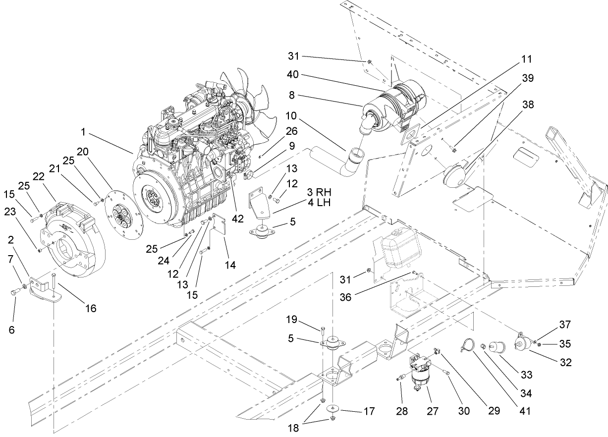 Engine and Air Cleaner Assembly