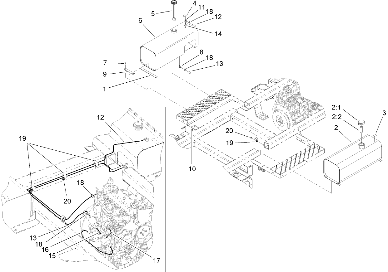 Fuel and Hydraulic Tank Assembly