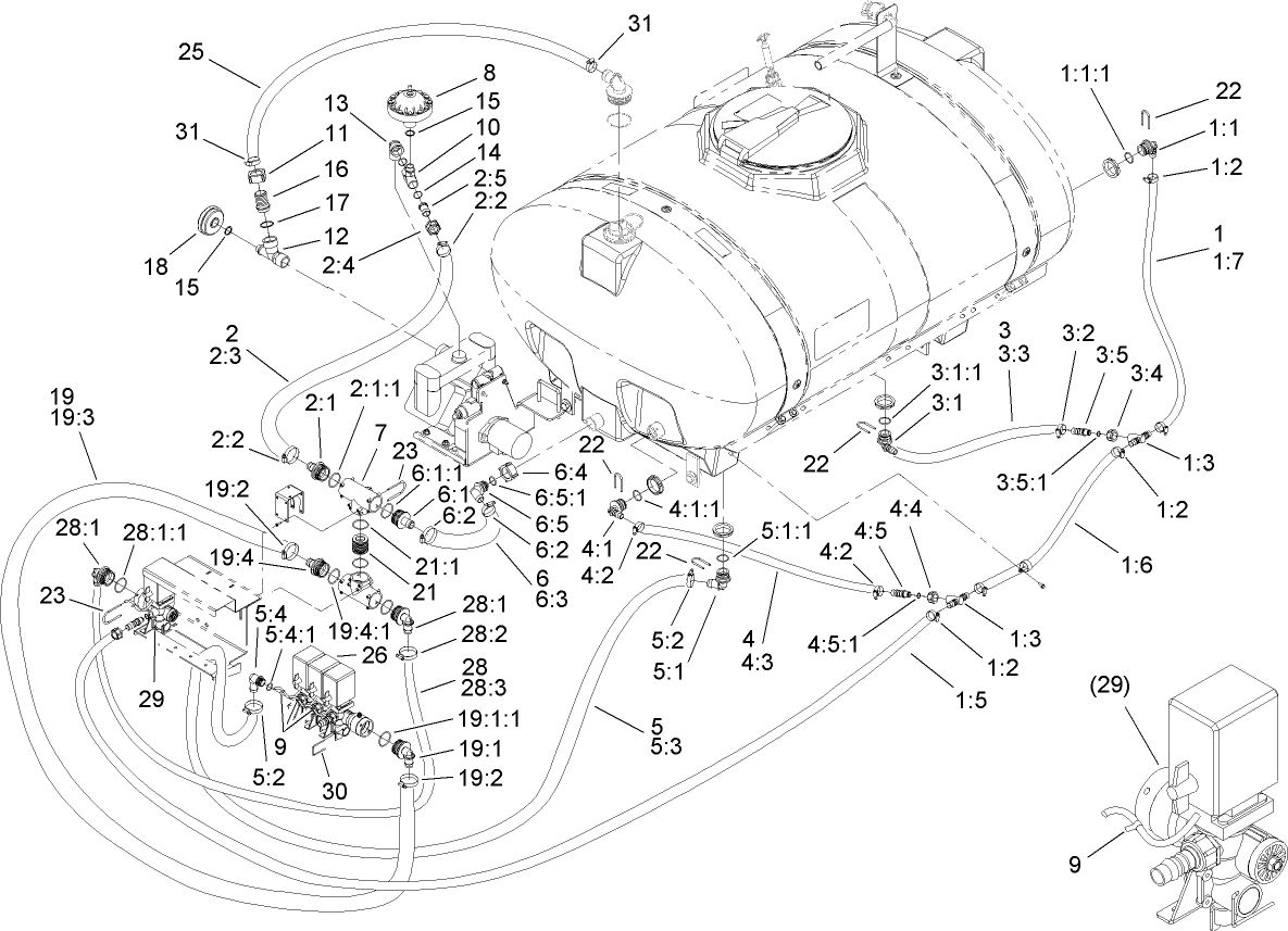 Internal Sprayer Component Assembly No. 1