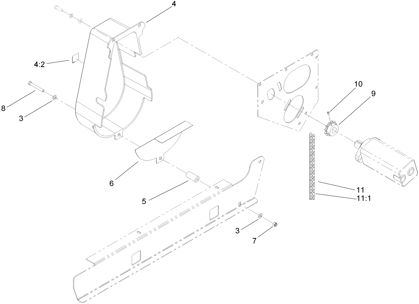 Chain, Sprocket and Guard Assembly