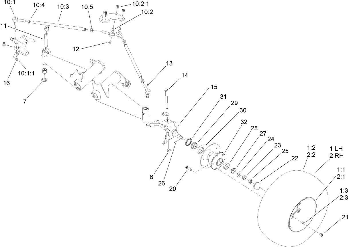 Front Tire and Steering Assembly