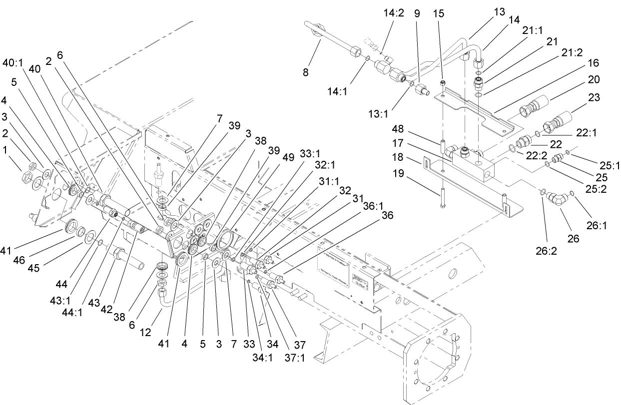 Forward and Reverse Hydraulic Line Assembly