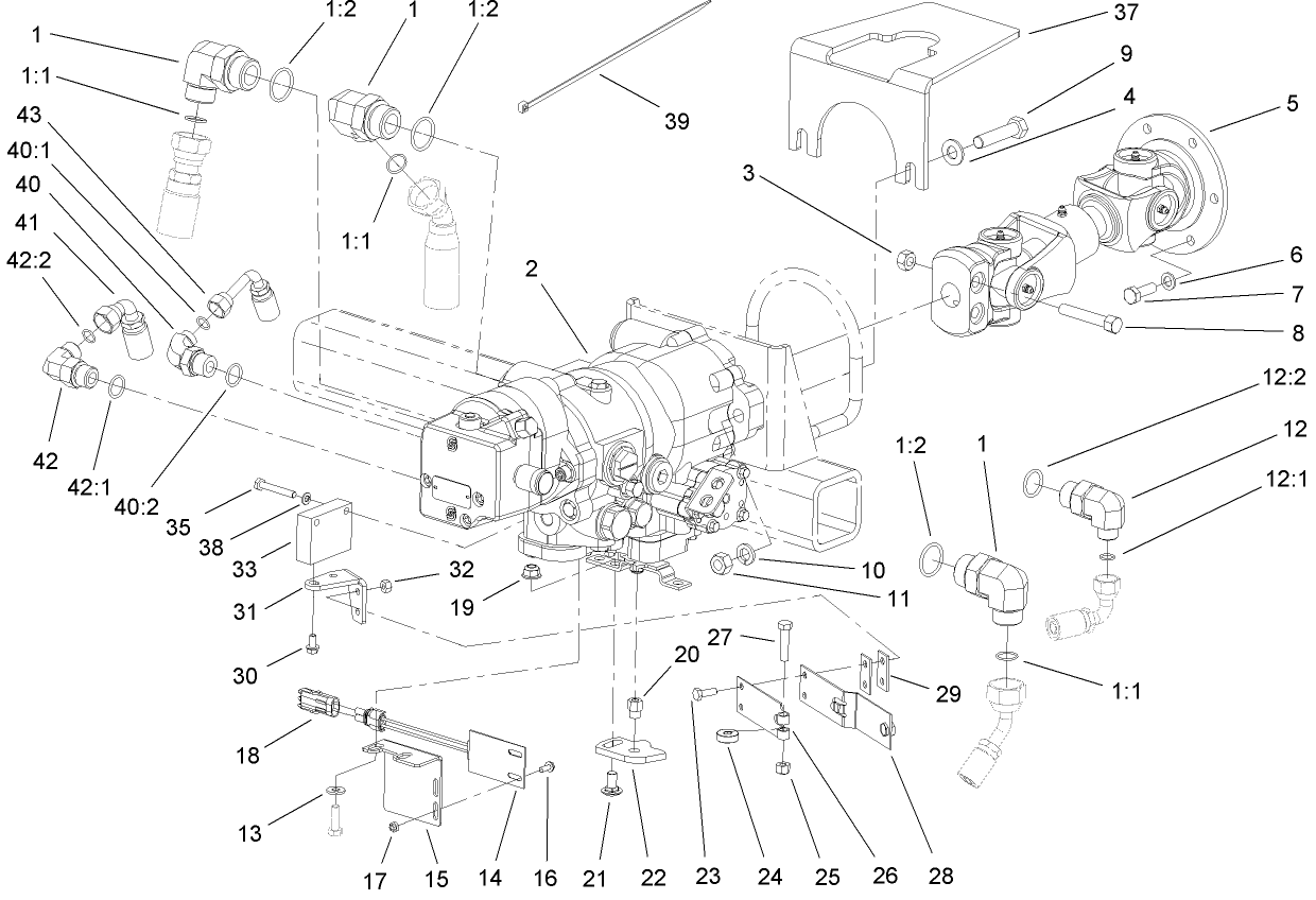 Hydrostat and Gear Motor Assembly