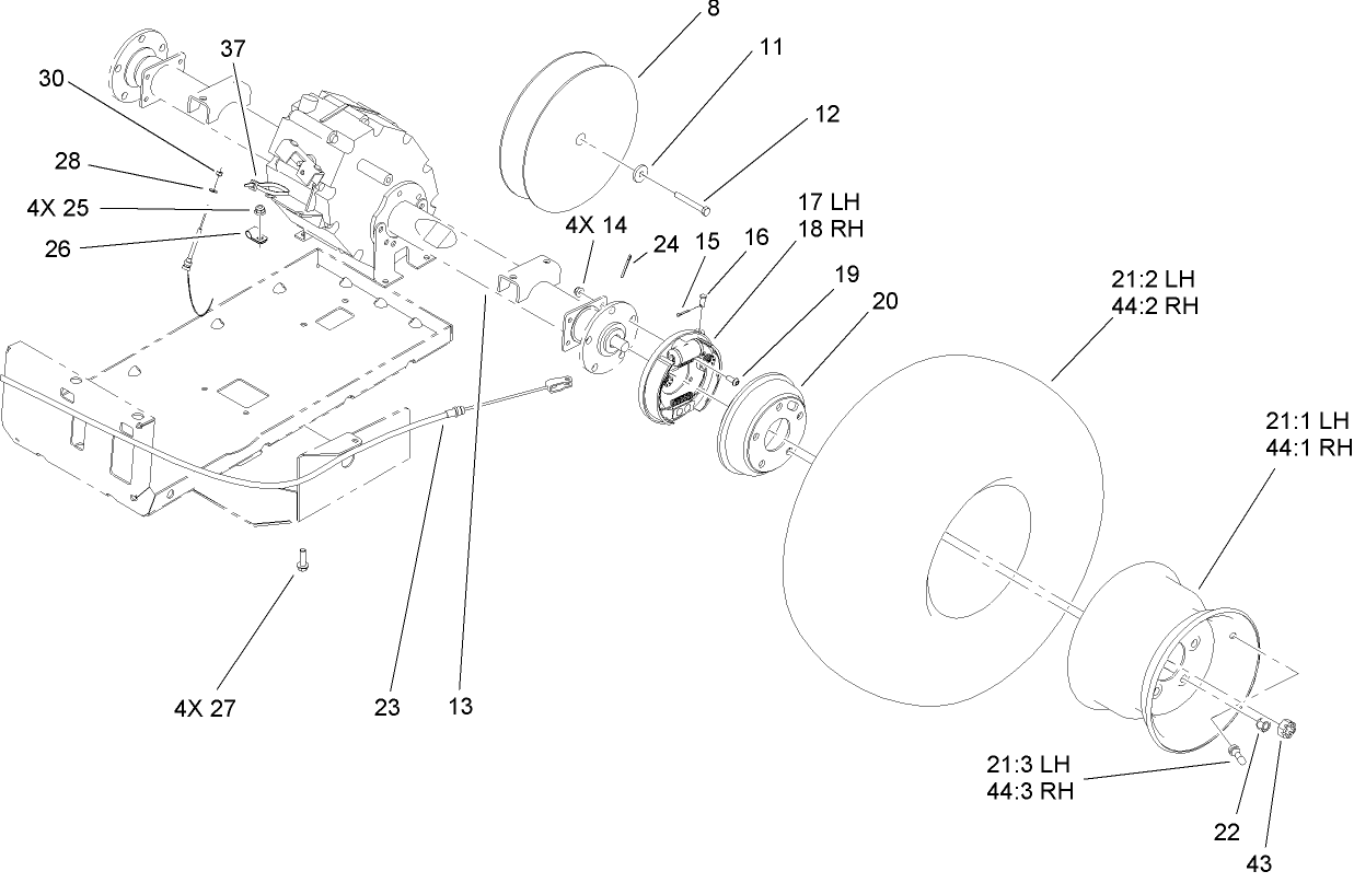 Rear Tire and Transaxle Assembly
