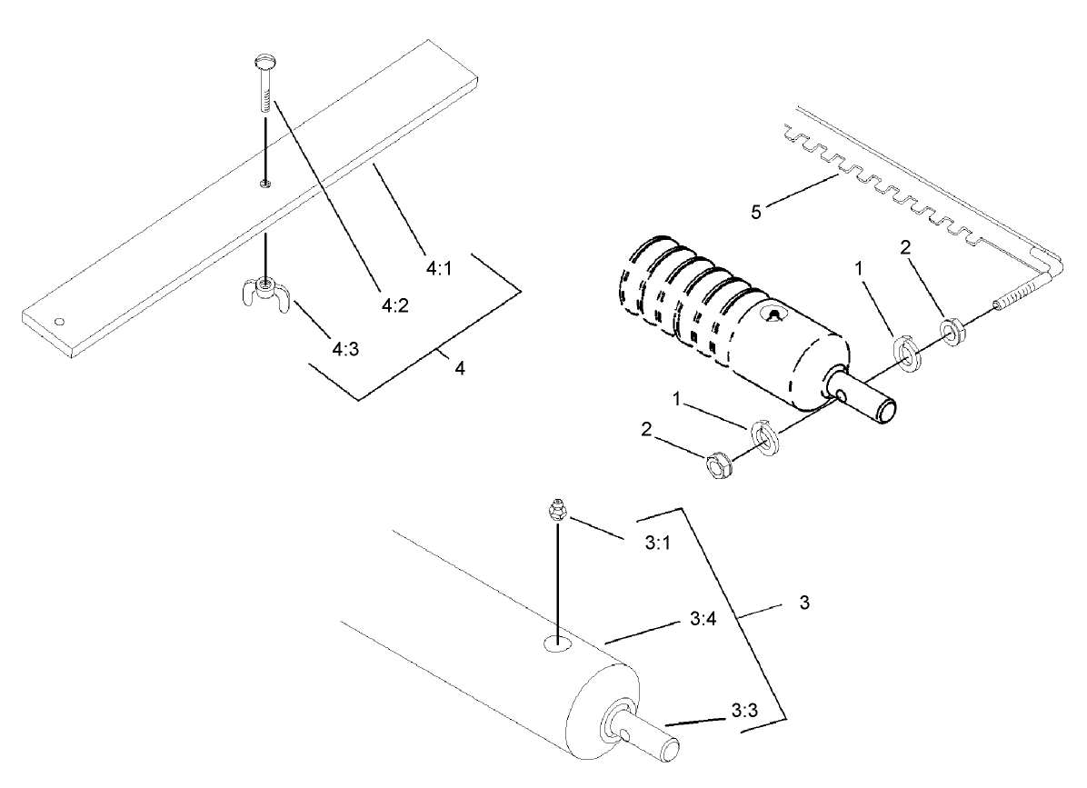 Roller and Height-Of-Cut Bar Assembly