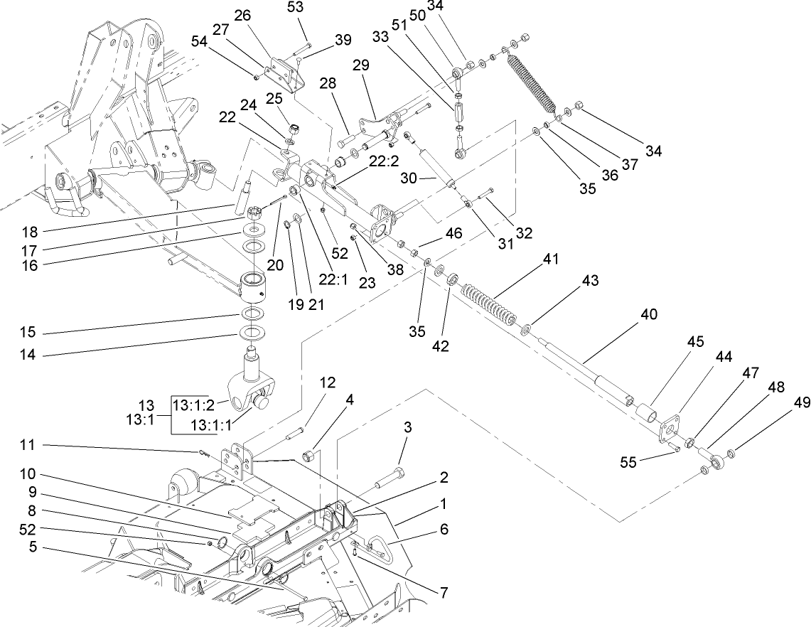 Side Deck Lift Arm and Damper Assembly