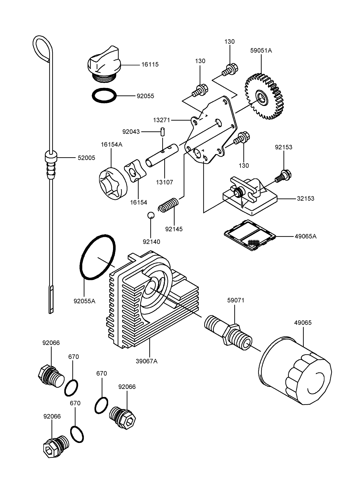 Lubrication Equipment Assembly Kawasaki FH721D-CS05-R