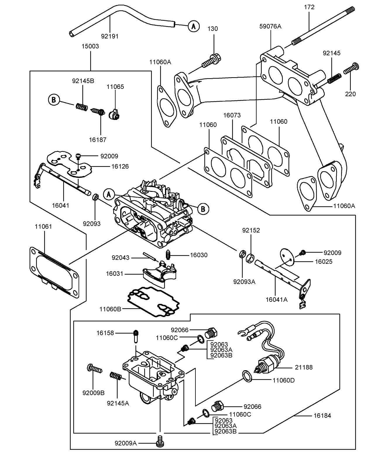 Carburetor Assembly Kawasaki FH721D-CS05-R