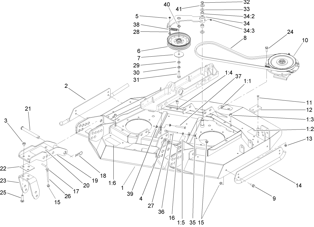Right Hand Deck, Idler and Skid Assembly