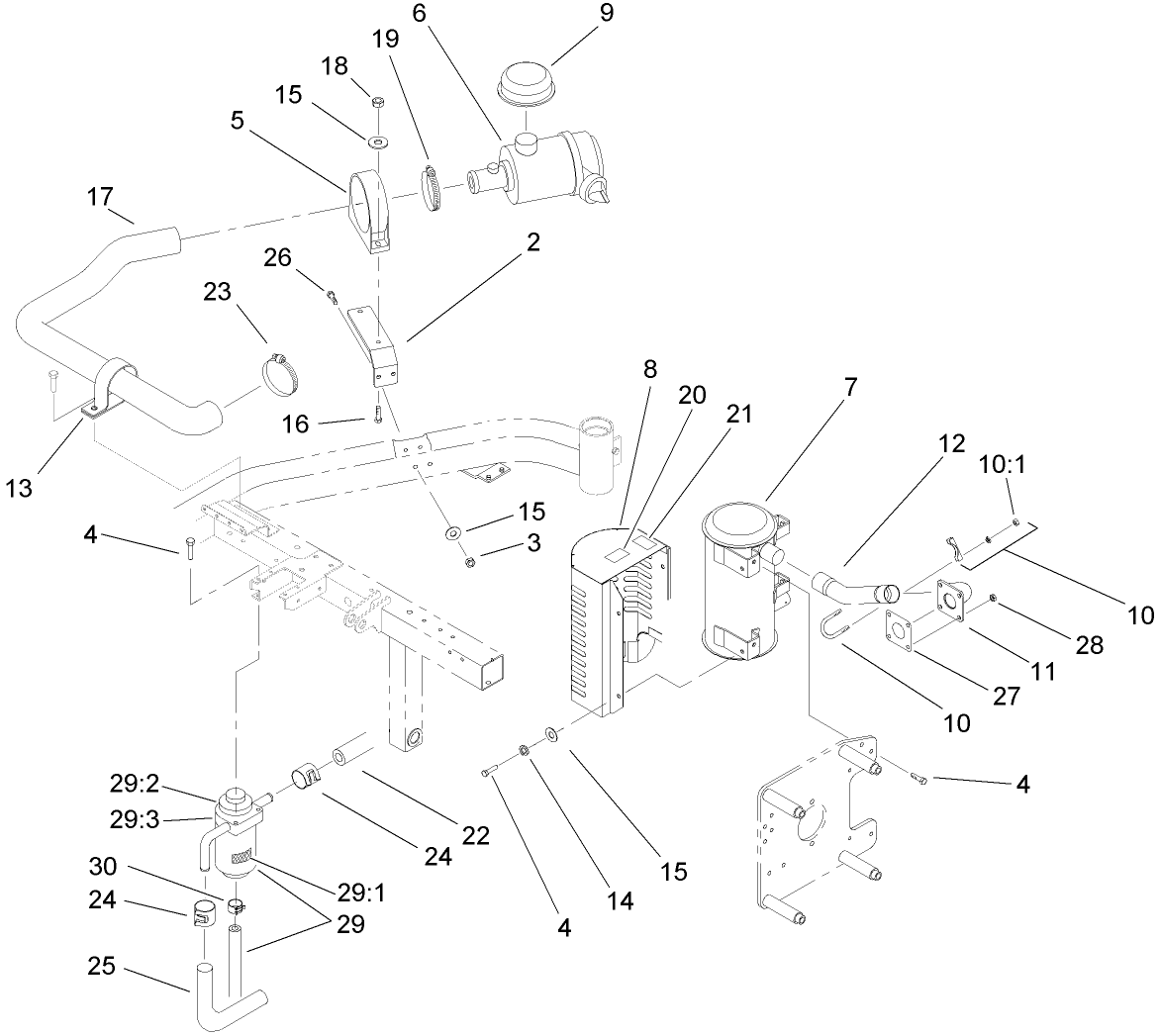 Air Cleaner and Exhaust Assembly