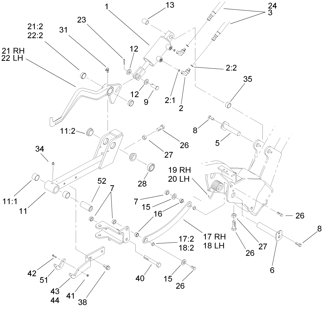 Left Hand and Right Hand Lift Arm Assembly