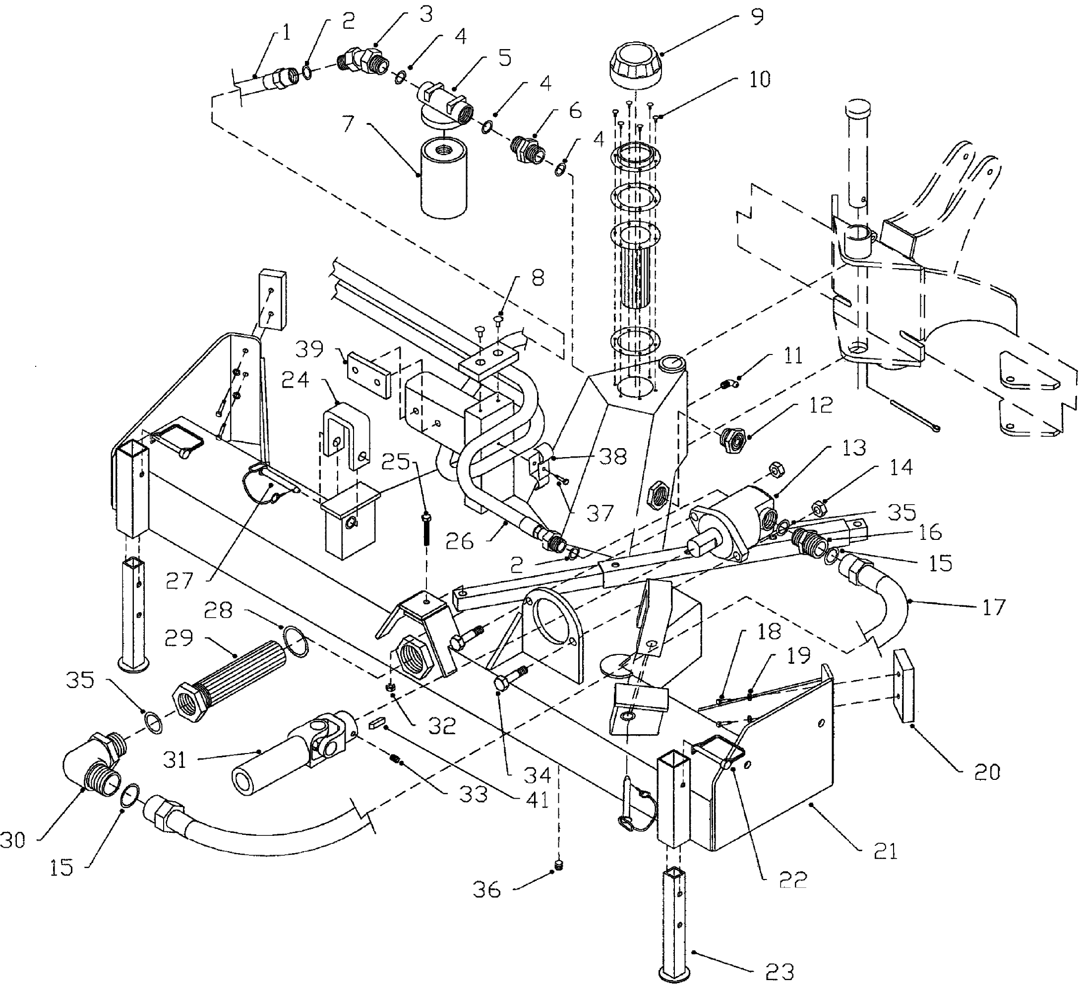 Mount Frame and Tank Assembly