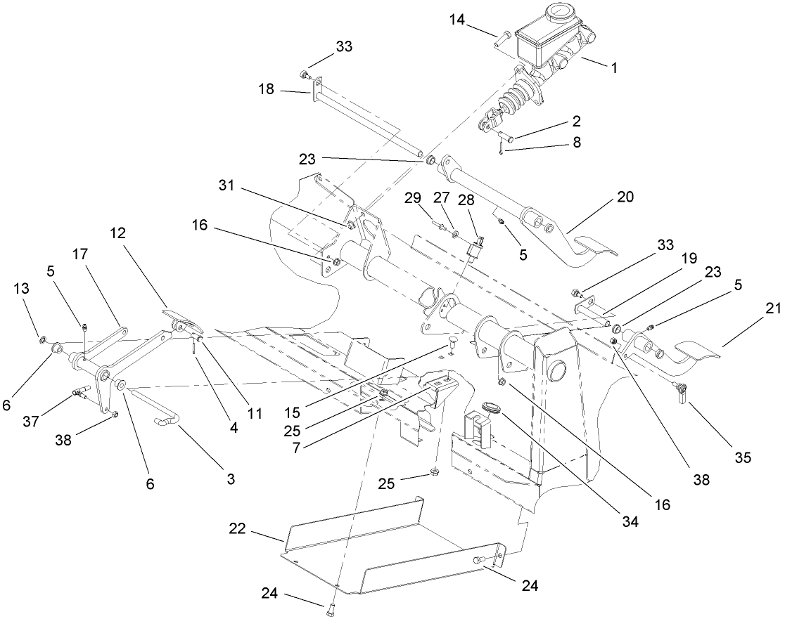 Brake Accelerator and Clutch Assembly