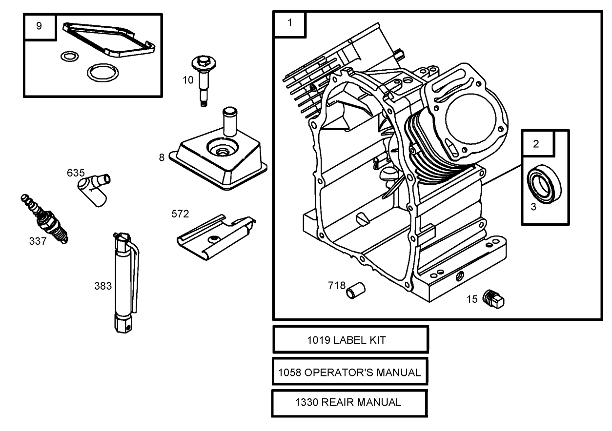 Cylinder Assembly  Briggs and Stratton 305447-0178-E1