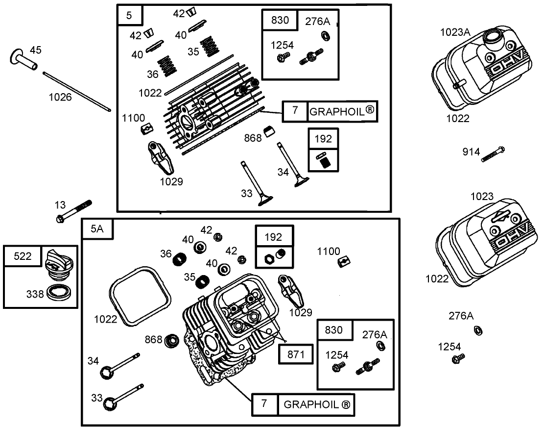 Cylinder Head Assembly  Briggs and Stratton 305447-0178-E1