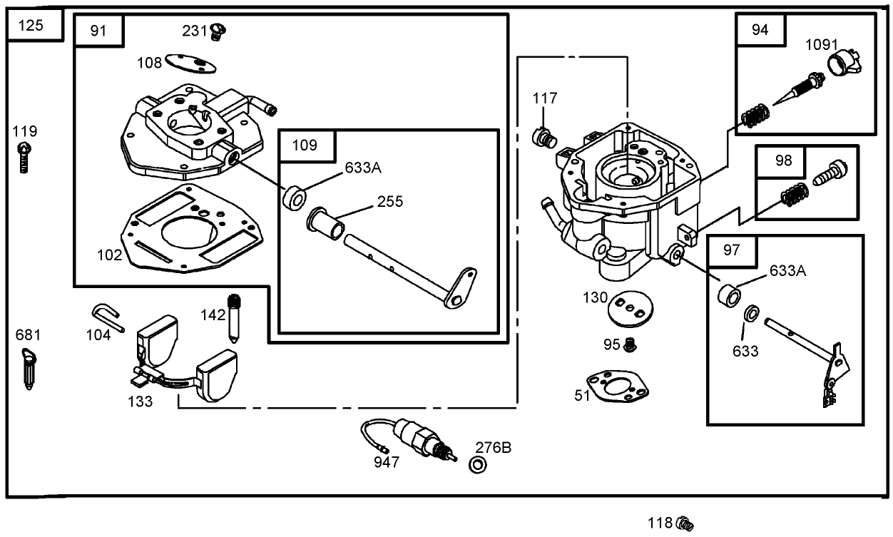 Carburetor Assembly  Briggs and Stratton 305447-0178-E1