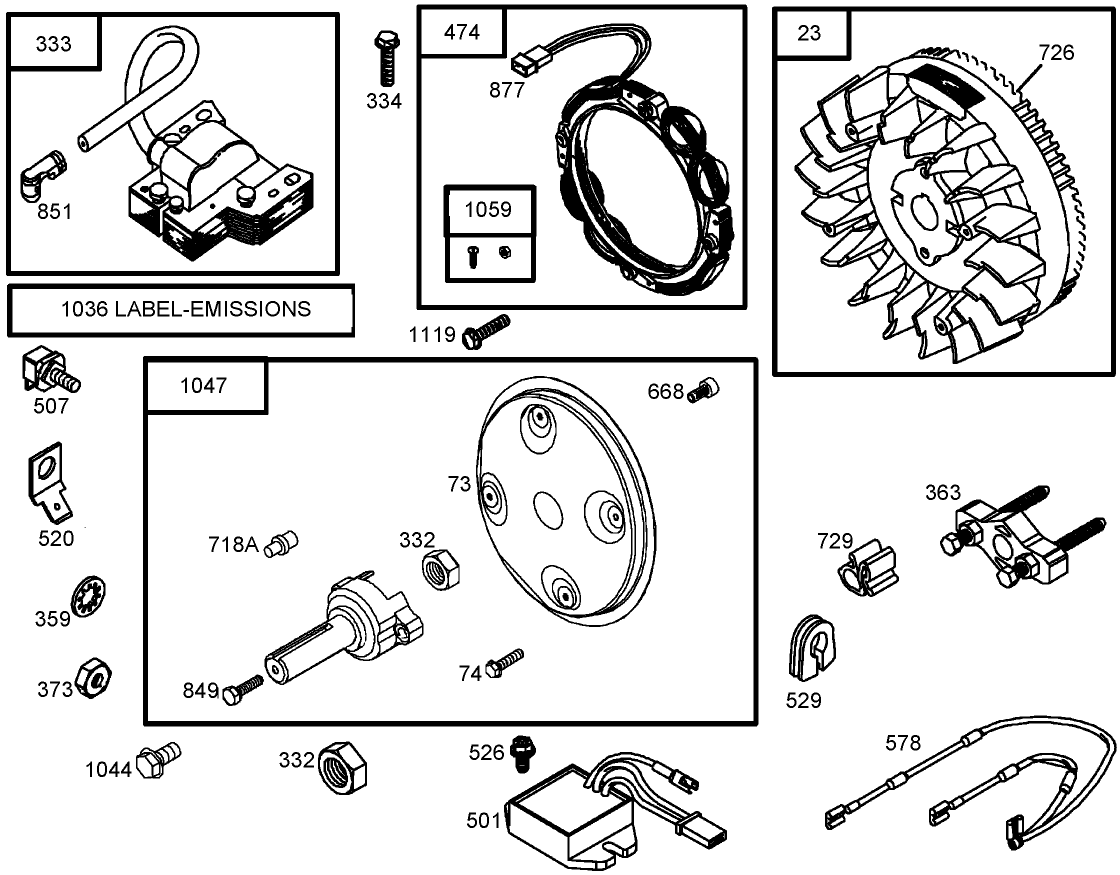 Flywheel Assembly  Briggs and Stratton 305447-0178-E1