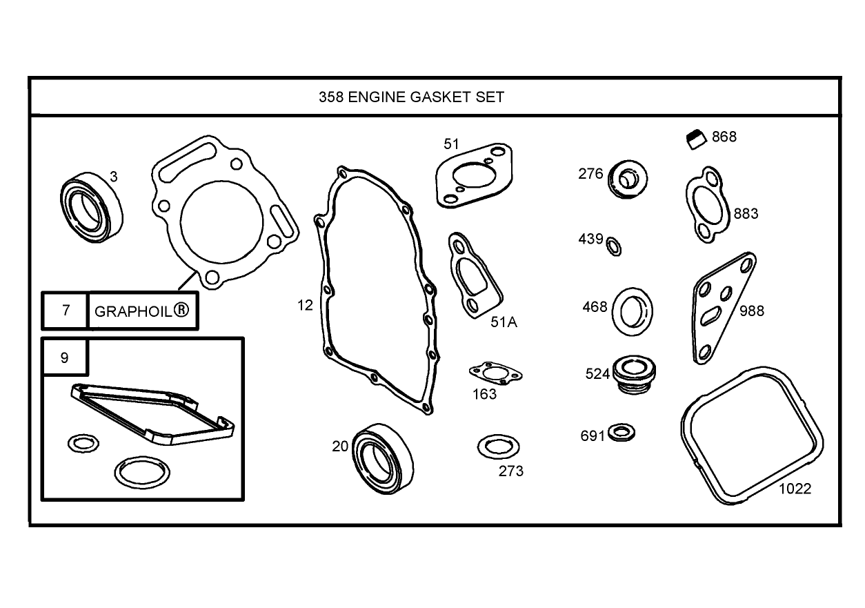 358 Engine Gasket Set  Briggs and Stratton 305447-0178-E1