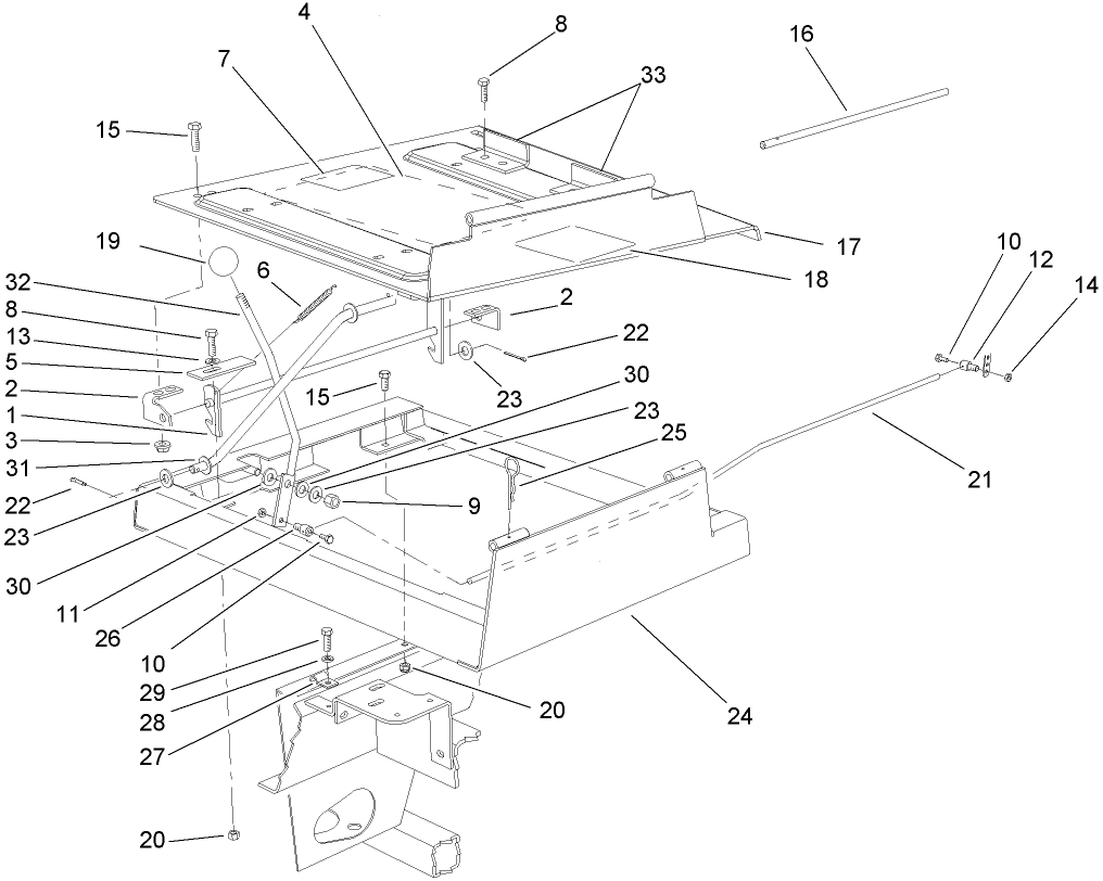 Seat Frame and Throttle Assembly