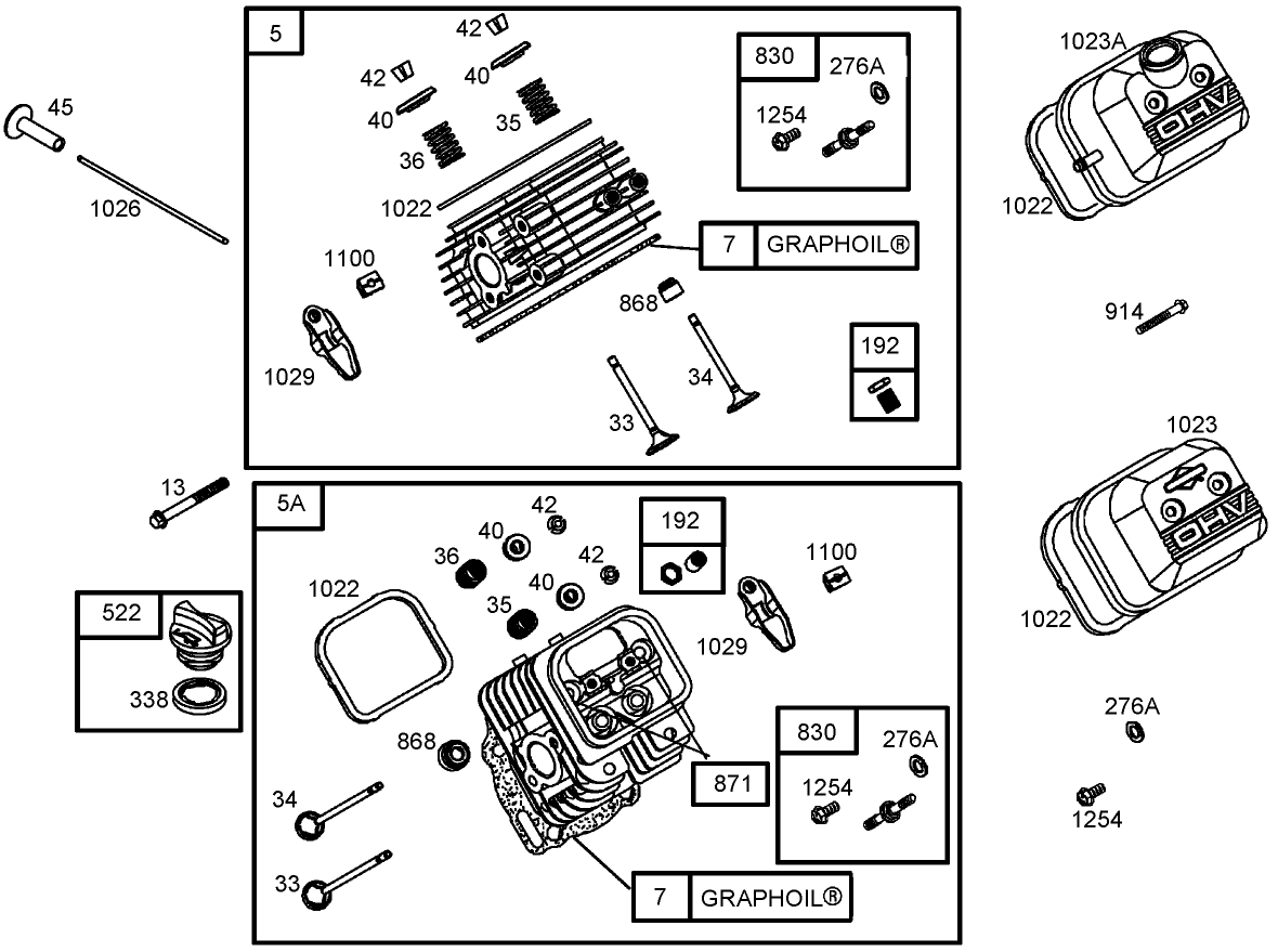 Cylinder Head Assembly Briggs and Stratton 356447-0179-E1