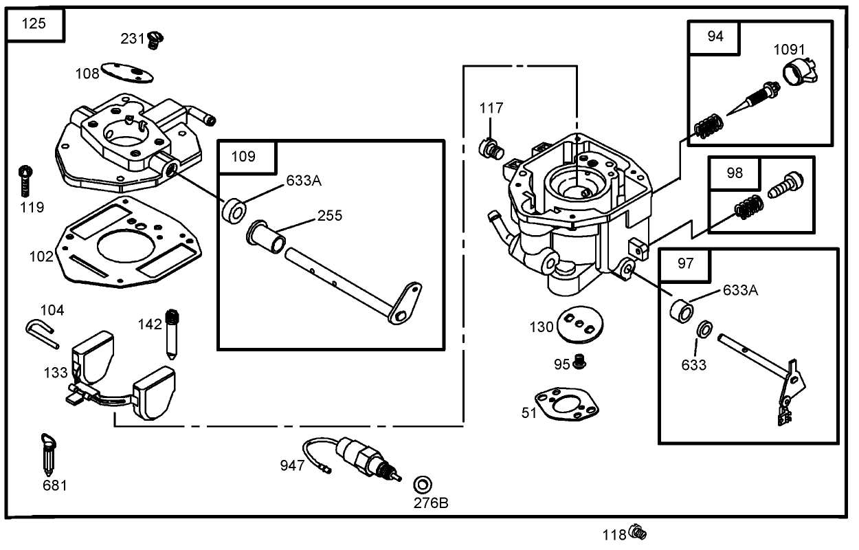 Carburetor Assembly Briggs and Stratton 356447-0179-E1