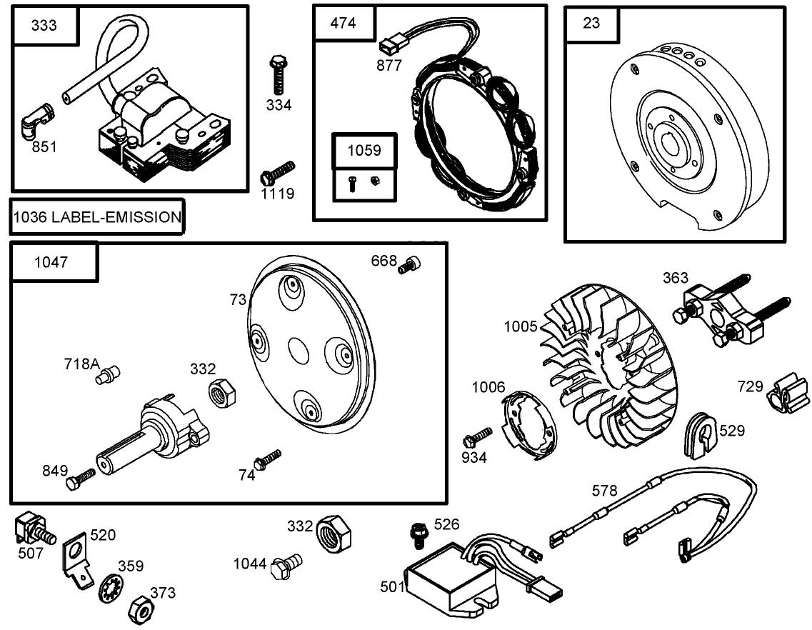 Flywheel Assembly Briggs and Stratton 356447-0179-E1