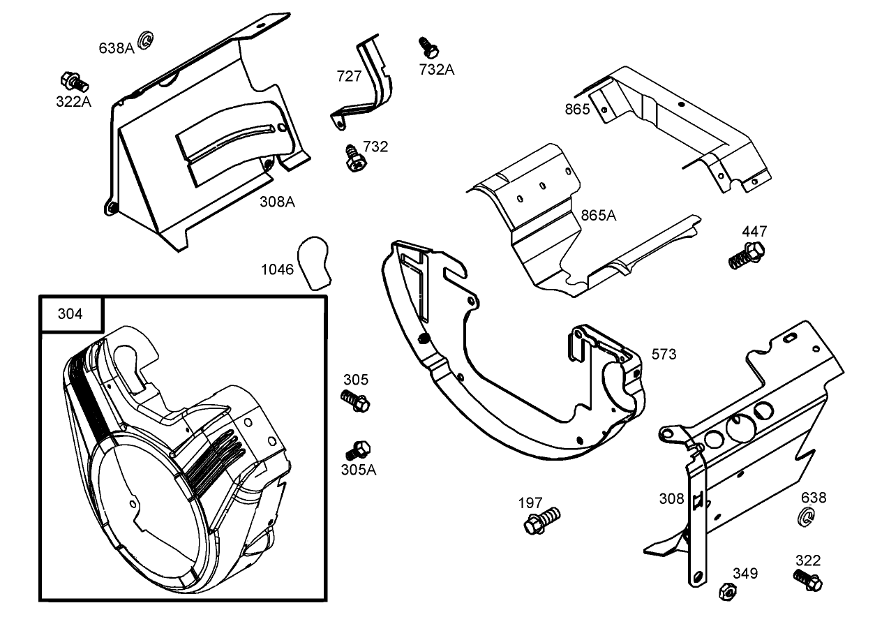 Blower Housing Assembly Briggs and Stratton 356447-0179-E1