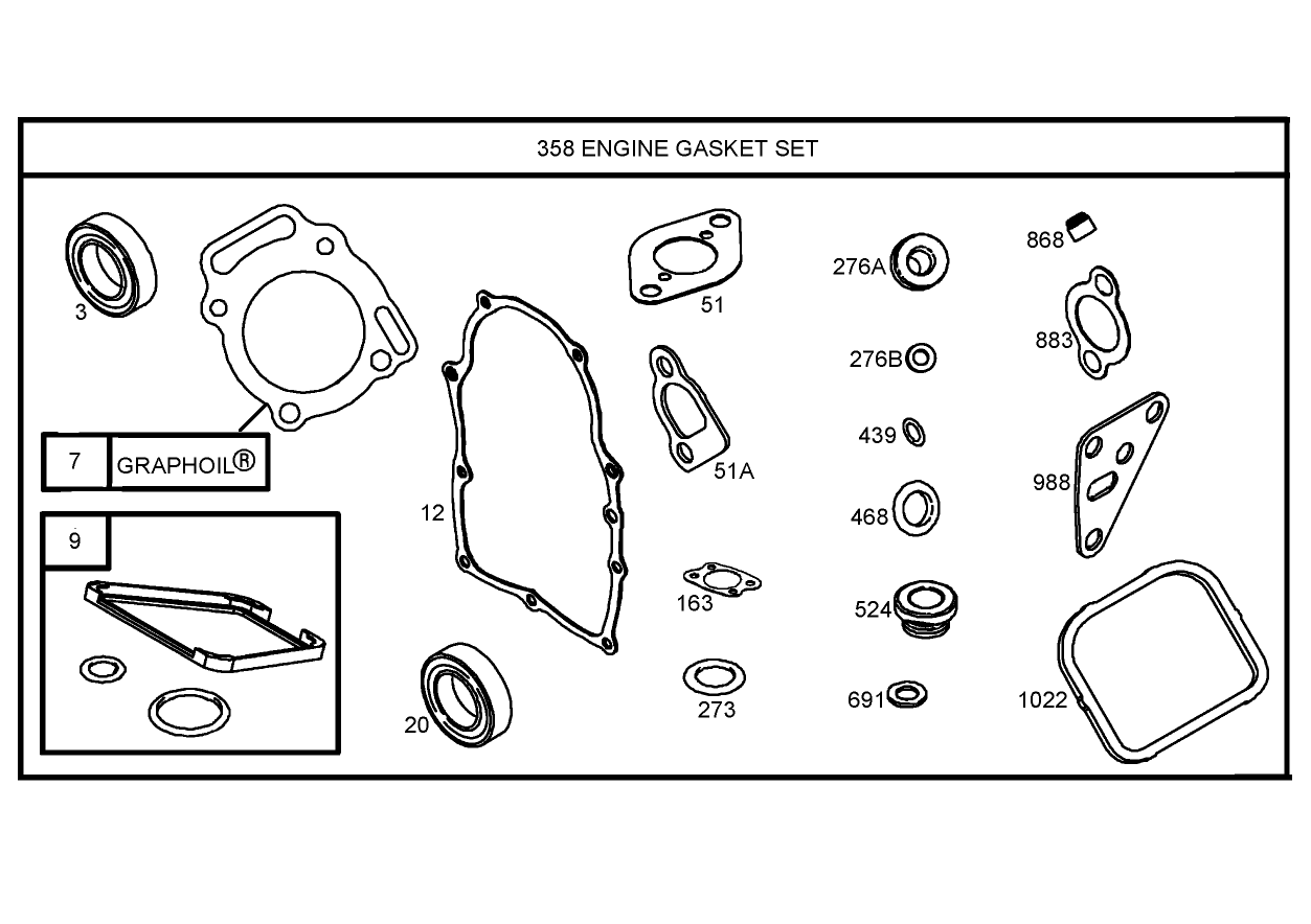 358 Engine Gasket Set Briggs and Stratton 356447-0179-E1