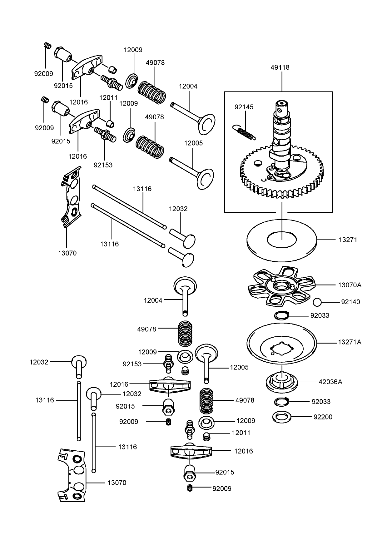 Valve and Camshaft Assembly  Kawasaki FH430V-BS28-R