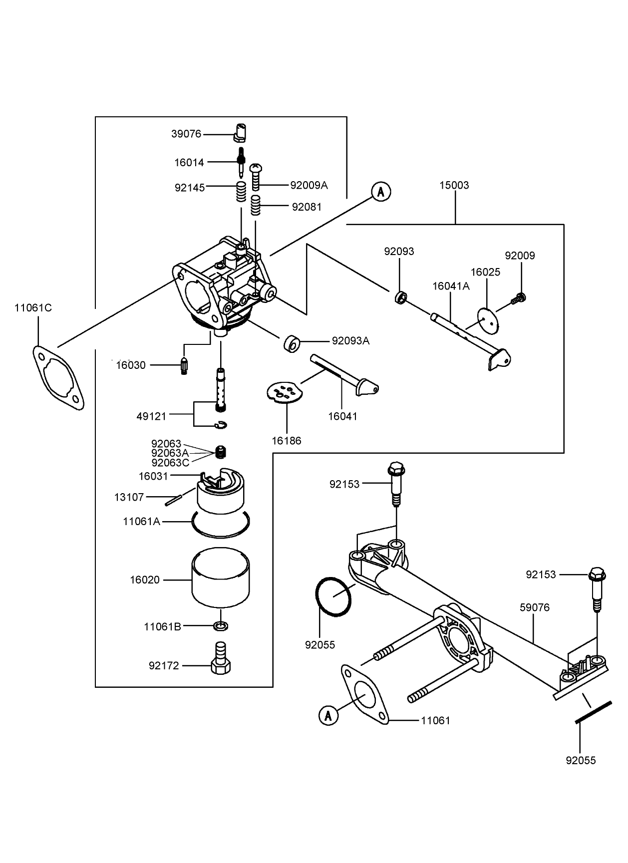 Carburetor Assembly  Kawasaki FH430V-BS28-R