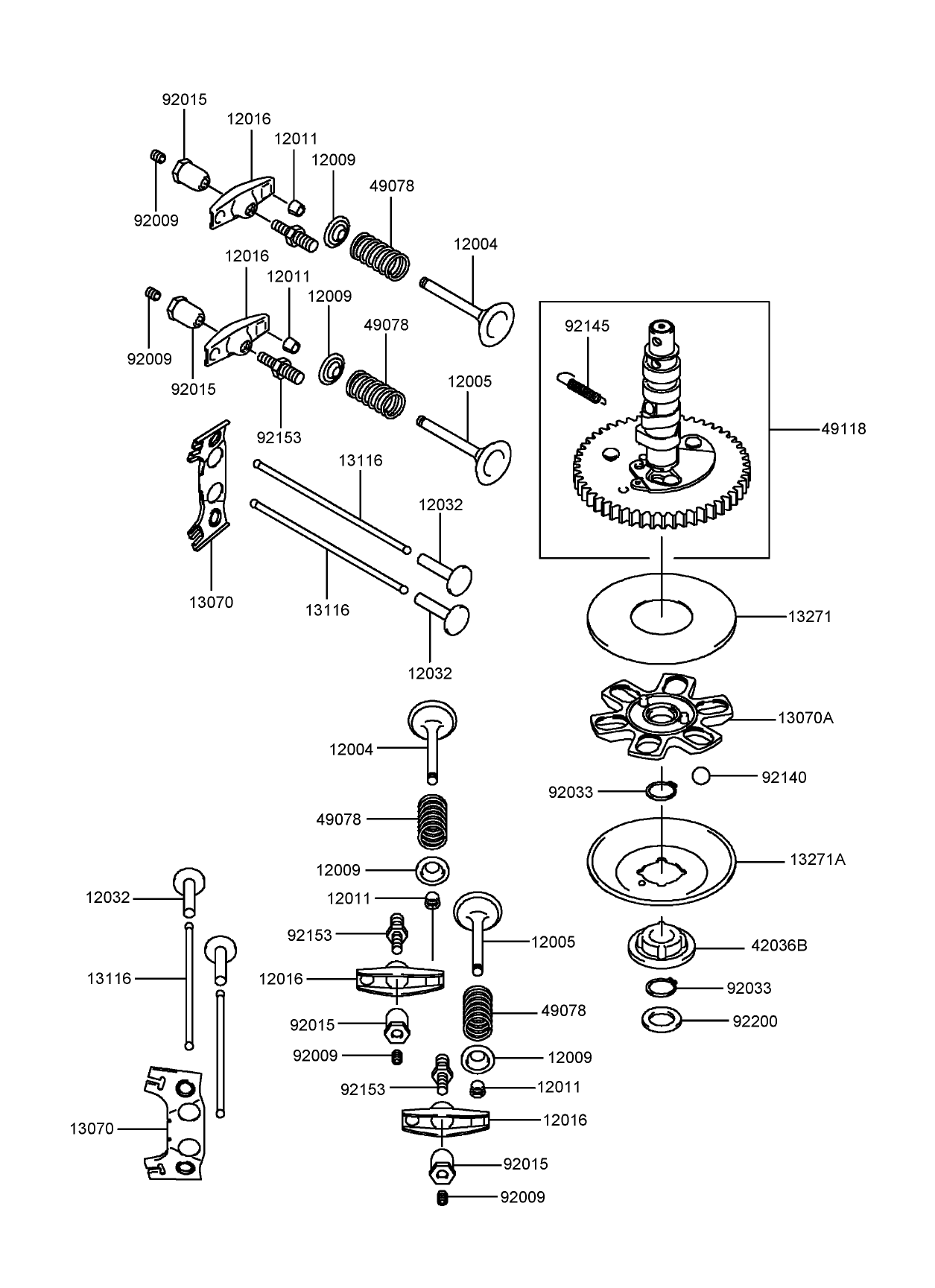 Valve and Camshaft Assembly  Kawasaki FH541V-BS30-R