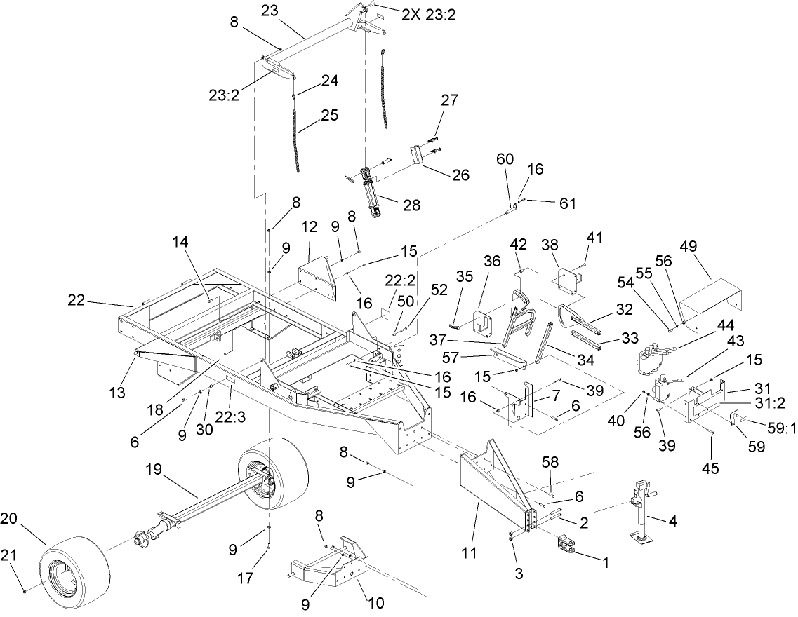 Frame and Axle Assembly