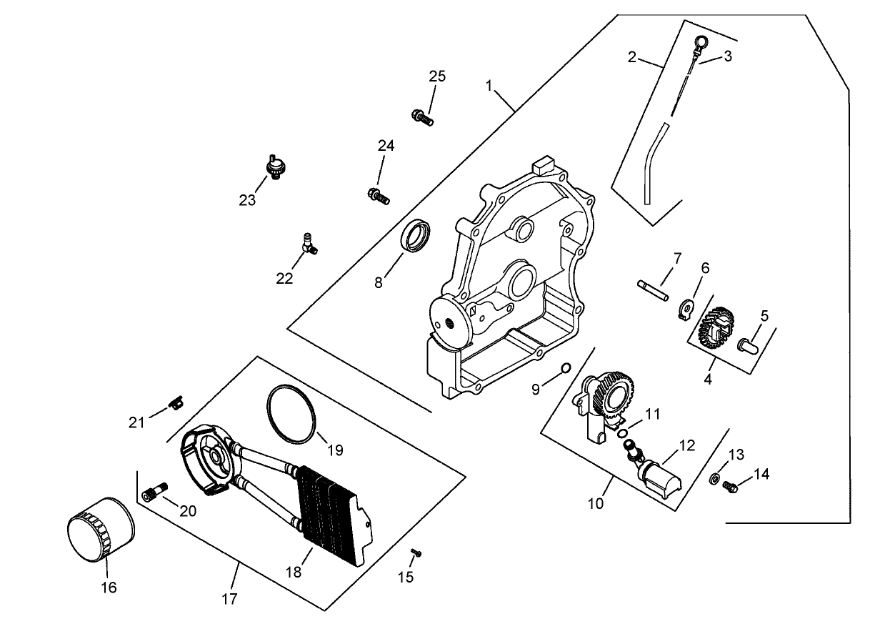 Oil Pan and Lubrication Assembly Kohler CH750-0010