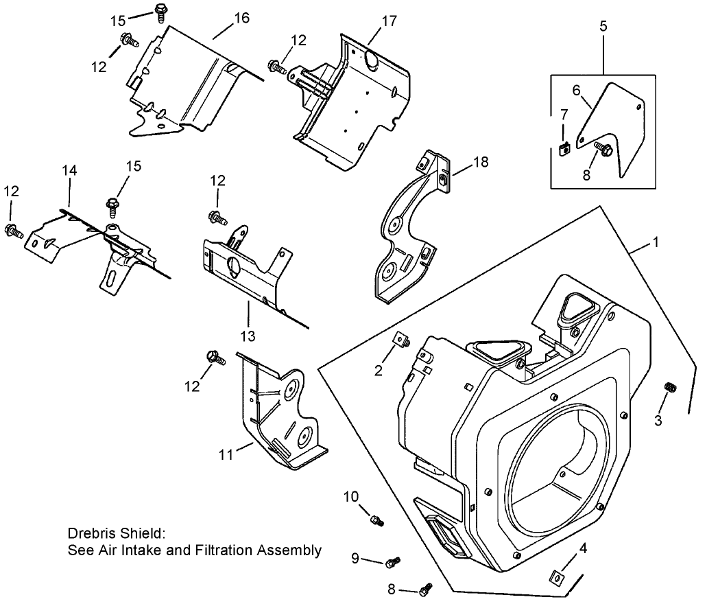 Blower Housing and Baffle Assembly Kohler CH750-0010