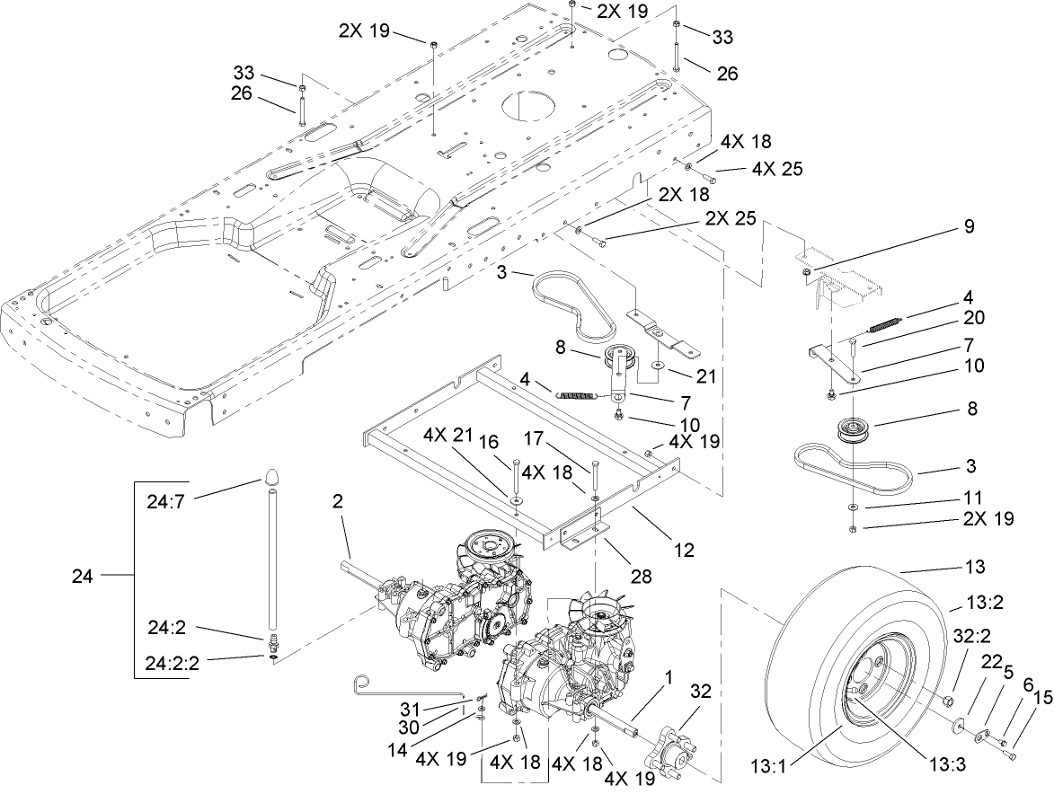 Hydro and Belt Drive Assembly
