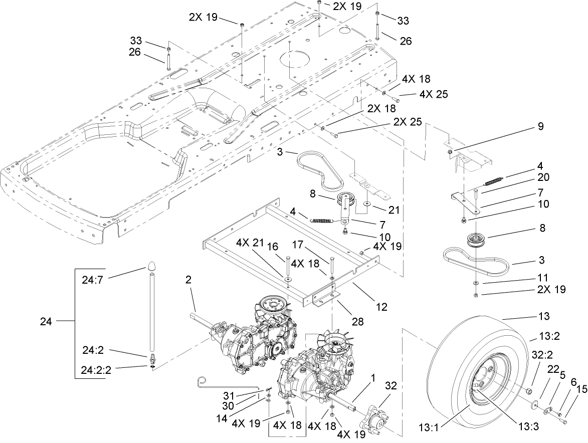 Hydro and Belt Drive Assembly