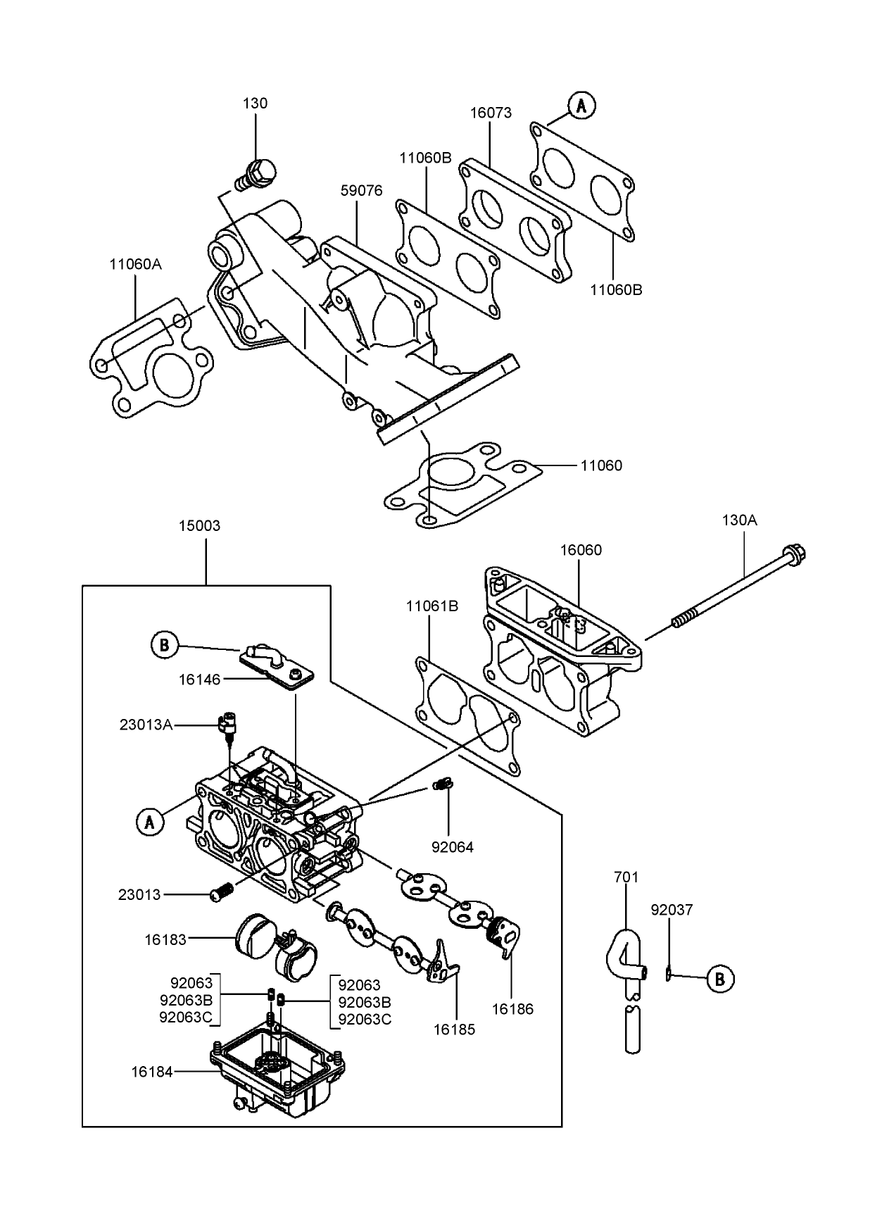 Carburetor Assembly  Kawasaki FD750D-BS03