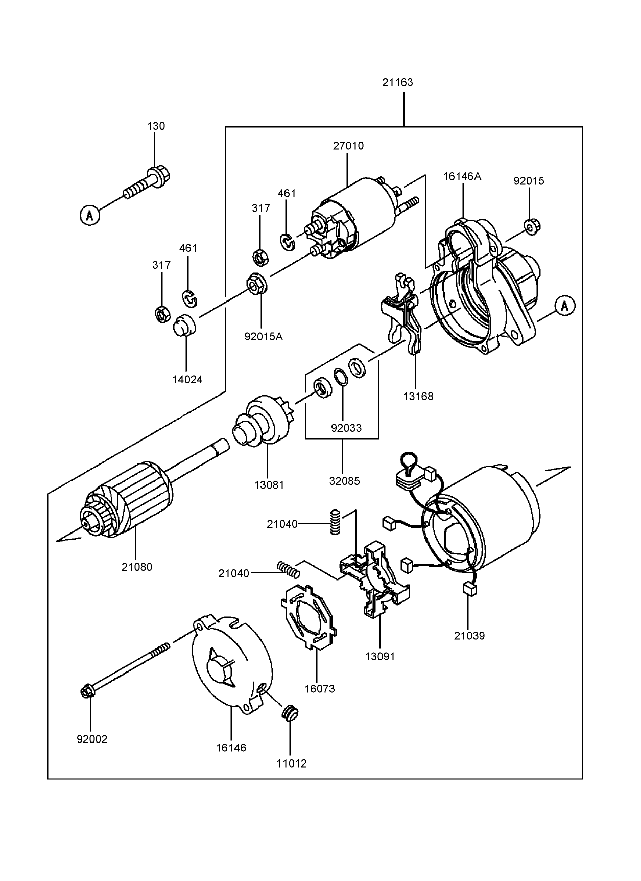 Starter Assembly  Kawasaki FD750D-BS03
