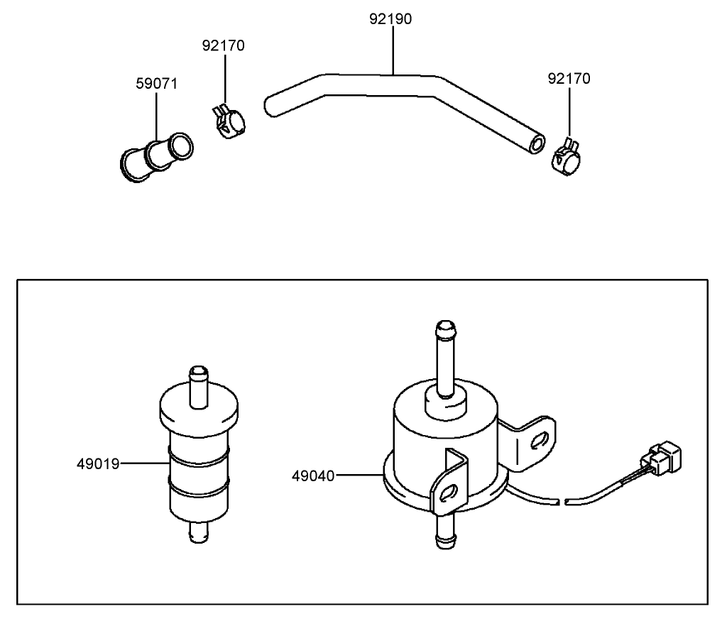 Fuel Pump and Filter Assembly  Kawasaki FD750D-BS03