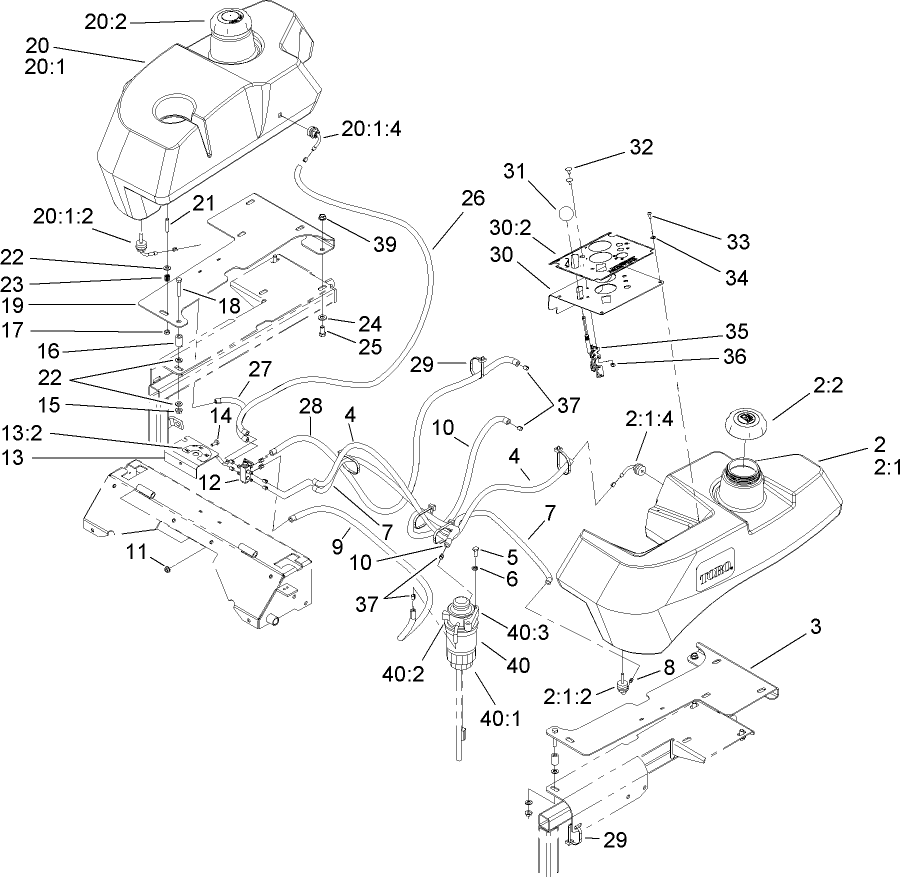 Tank and Fuel Line Assembly