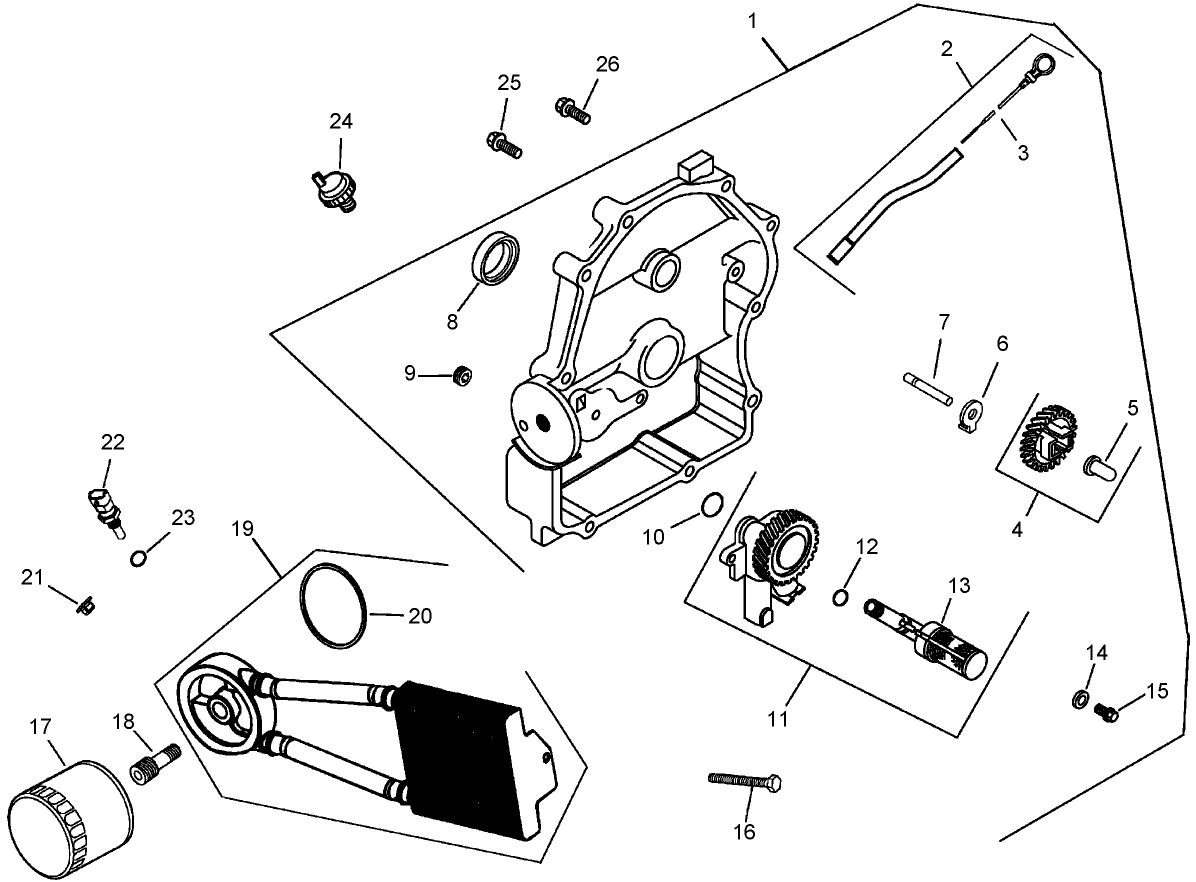 Oil Pan and Lubrication Assembly Kohler CH745-0012