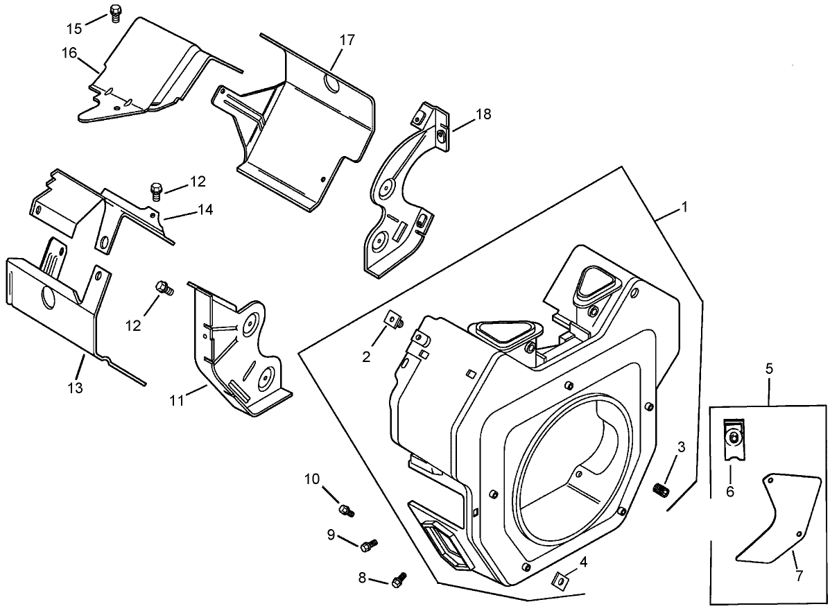 Blower Housing and Baffle Assembly Kohler CH745-0012