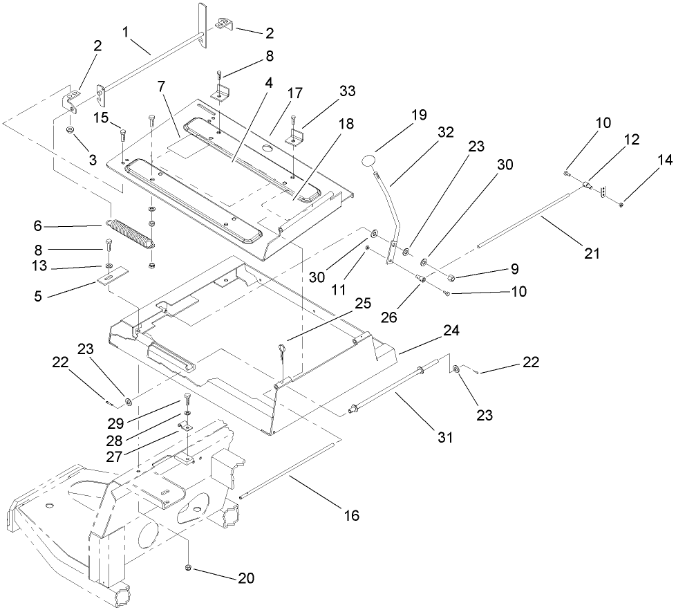 Seat Frame and Throttle Assembly