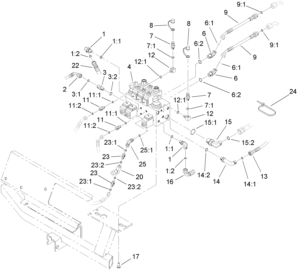 Hydraulic Control Block and Hose Assembly