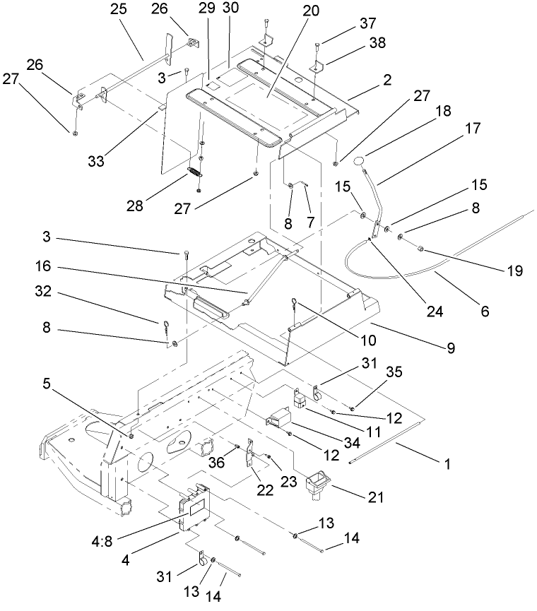 Seat Frame and Throttle Assembly