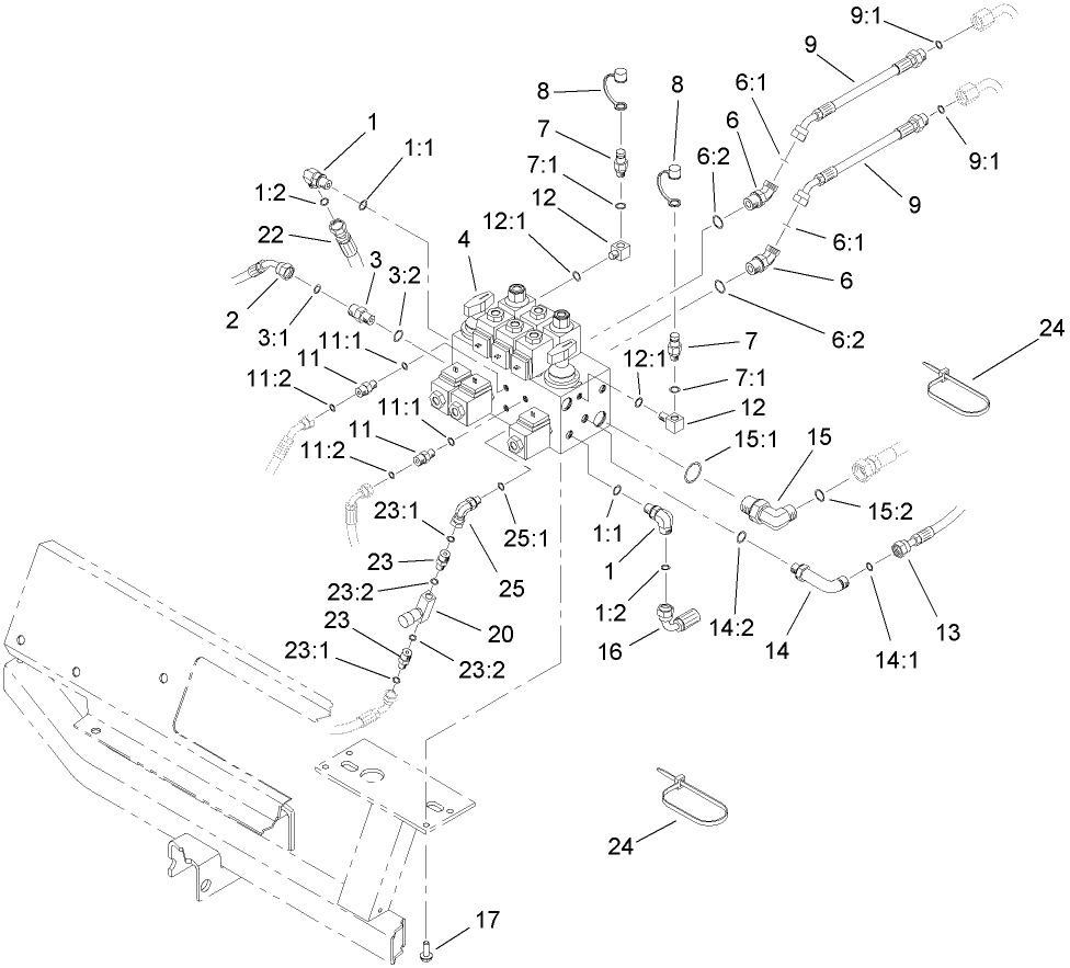 Hydraulic Control Block and Hose Assembly