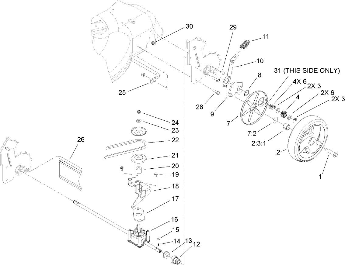 Rear Axle and Transmission Assembly