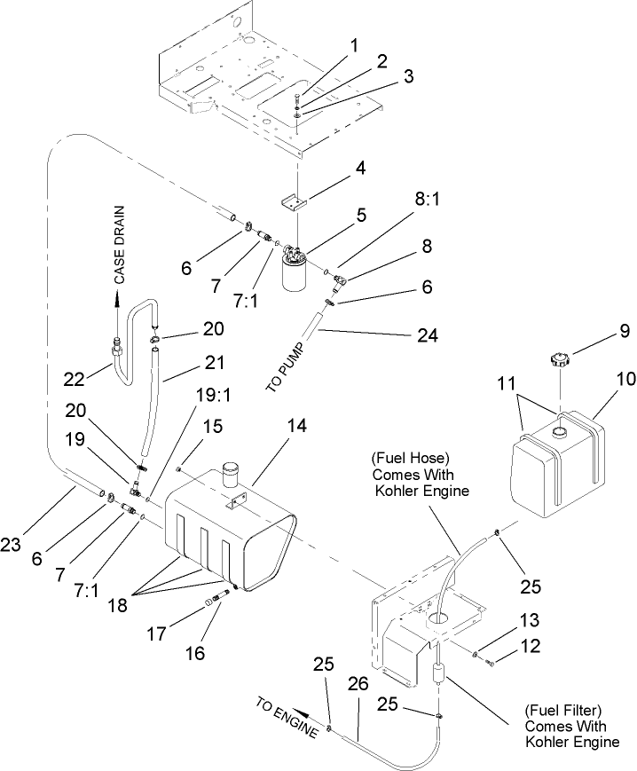 Hydraulic Reservoir and Fuel Tank Assembly