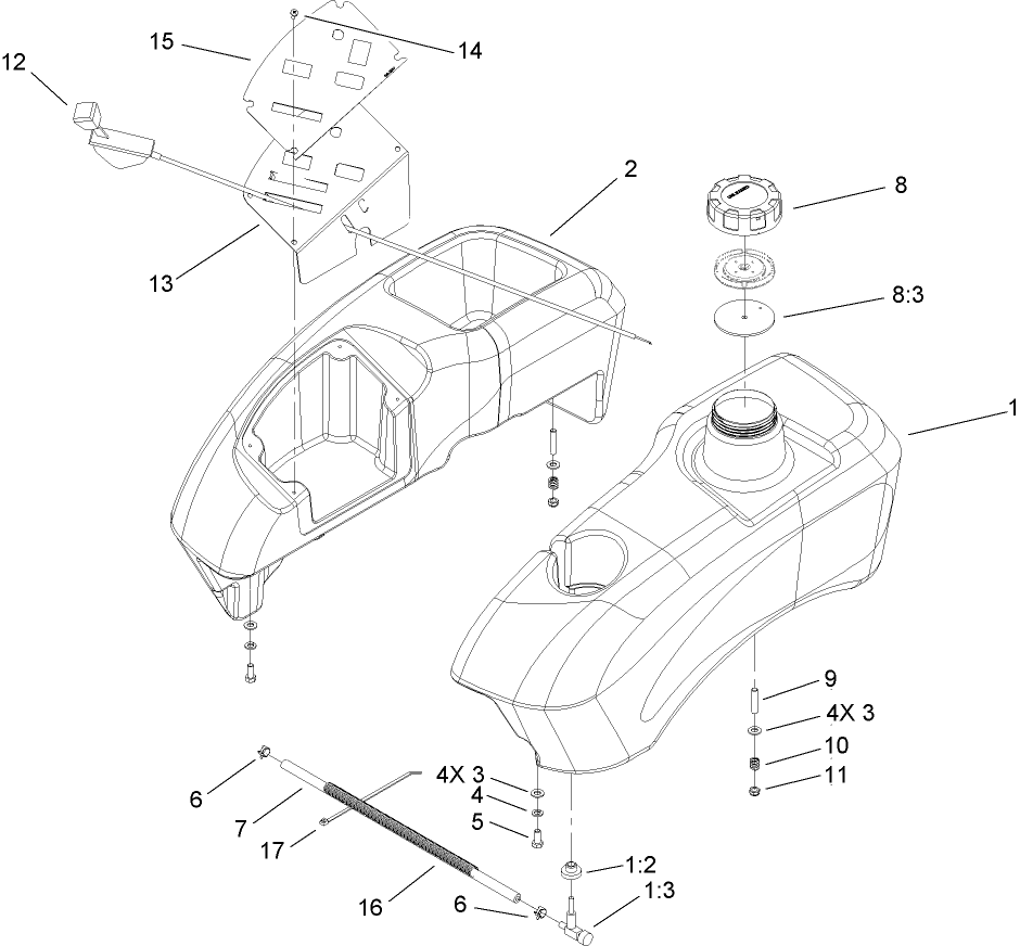 Fuel Tank and Control Pod Assembly