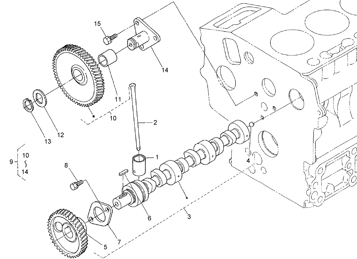 Camshaft and Idle Gear Shaft Assembly